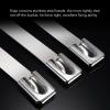 100 Pieces Stainless Steel Cable Ties for Machinery and Vehicles - Self Locking Metal Wire Fasteners for Exhaust Wrap and Industrial Pipe - 100 Count Metal Zip Ties view 2