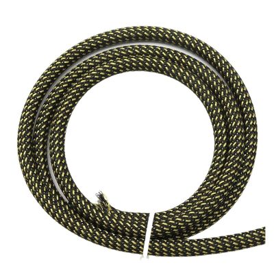 Cable Sleeves Black Gold Braid Sleeve High Density Sleeving Cable Wrap Sheath for Electric Cables(16mm,2 Meters)