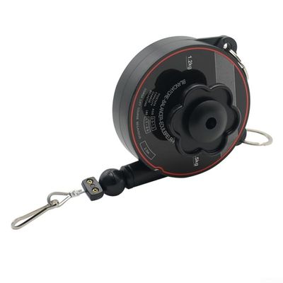 Adjustable Spring Balancer for Assembly Line, Telescopic Wire Rope Retractor 2 Meter with Safety Chain, Heavy Duty Steel Spring Balancer for Pneumatic Tools, Tool Suspension System for
