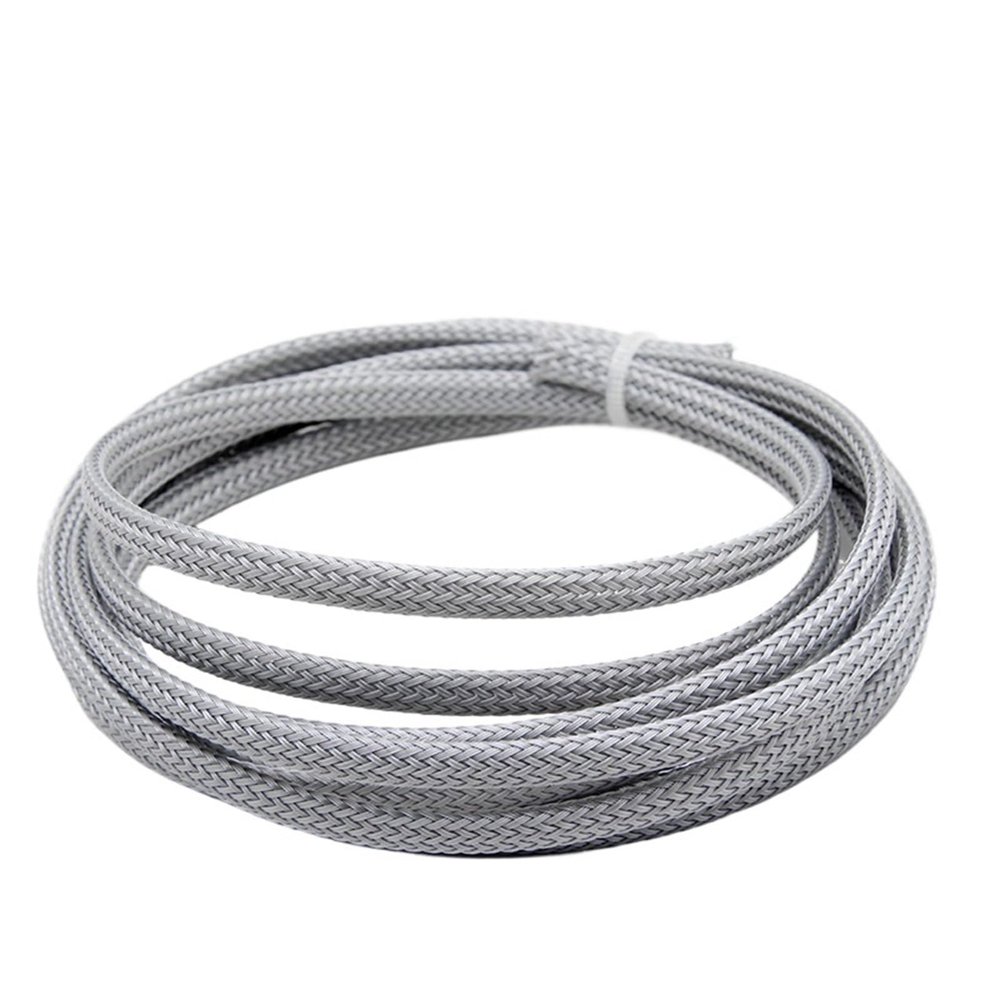 Cable Sleeves Braided Cable Sleeve Expandable High Density Insulated Line Protection Wire Wrap(Grey,12mm,3.0 Meters)