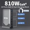 810W USB C Fast Charger Block, 10 Ports GaN IV Pro USB Chagring Station, 140W PD QC HUB for Multiple Devices, Laptop Adapter Compatible with MacBook Pro/Air iPad iPhone Pro Max, Galaxy, Dell, HP view 2