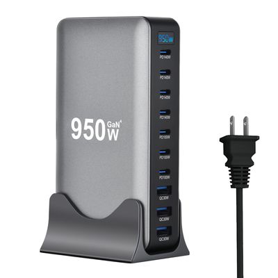950W USB C Fast Charger Block, 10 Ports GaN IV Pro USB Chagring Station, 140W PD QC HUB for Multiple Devices, Laptop Adapter Compatible with MacBook Pro/Air iPad iPhone Pro Max, Galaxy, Dell, HP