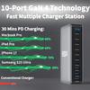 950W USB C Fast Charger Block, 10 Ports GaN IV Pro USB Chagring Station, 140W PD QC HUB for Multiple Devices, Laptop Adapter Compatible with MacBook Pro/Air iPad iPhone Pro Max, Galaxy, Dell, HP view 3