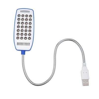 Omabeta USB LED Flexible Gooseneck Mini Light 28 Portable Reading Lamp for Laptop Office Workers, Plastic, White (Blue)