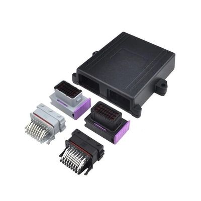 24 Pin Way 2 ho/*le Aluminum Automotive ECU Enclosure Box PCB with Male and Female Auto Connector Plug