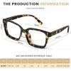 3 Pack Tortoiseshell Reading Glasses, Blue Light Blocking Square Anti Glare Reading Glasses for Women (Tortoiseshell 0.0x) view 2