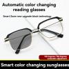 Progressive Photochromic Reading Glasses One Pair for near & Far | Auto Tint, Anti-Blue Light, UV Protection (Gold, 350, x) view 3