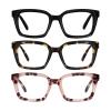 3 Pack Tortoiseshell Reading Glasses, Blue Light Blocking Square Anti Glare Reading Glasses for Women (3 Pack 2.0x) view 1