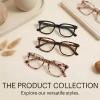 3 Pack Tortoiseshell Reading Glasses, Blue Light Blocking Square Anti Glare Reading Glasses for Women (3 Pack 2.0x) view 3