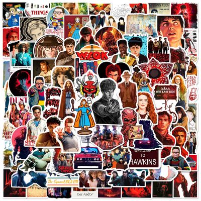 100pcs Movie Stranger Things 5 Stickers for Girl Waterproof Decal for Water Bottle,Adult Teen Kids Travel Case, Laptop, Guitar, Skateboard, Phone, Computer, Bike, Notebook, Helmet