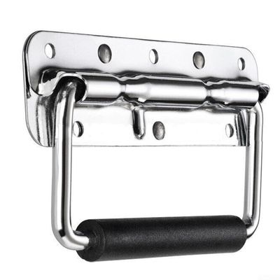 304 Stainless Steel Spring Loaded Handle with Rubber Grip for Speaker Box, Cabinet, Guitar Amp - Heavy Duty Carry Handle, 100mm/120mm/140mm(100mm)