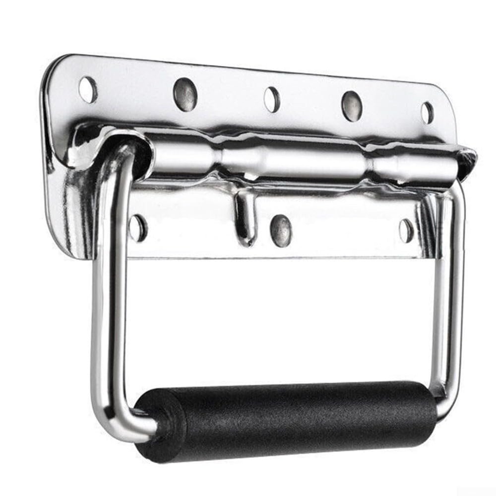 304 Stainless Steel Spring Loaded Handle with Rubber Grip for Speaker Box, Cabinet, Guitar Amp - Heavy Duty Carry Handle, 100mm/120mm/140mm(100mm)