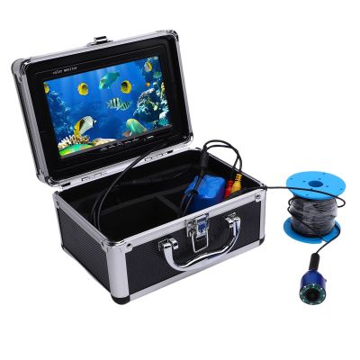 Fabater Underwater Fishing Camera, 7 inch Monitor Fish Finder with 8 LED Lights, Water Proof Camera for Lake, Boat, Ice Fishing, 195 Wide Angle, 30m Cable (1#)