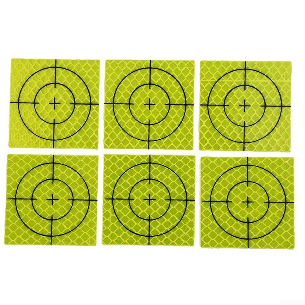 Total Station Reflector Sticker 100 Pcs - Measuring Target for Surveying Equipment, Reflective Aiming Target 20-60mm, Phosphor Measurement Sticker for Tunnel Engineering, Bridg20x20mm