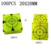 Total Station Reflector Sticker 100 Pcs - Measuring Target for Surveying Equipment, Reflective Aiming Target 20-60mm, Phosphor Measurement Sticker for Tunnel Engineering, Bridg20x20mm view 2