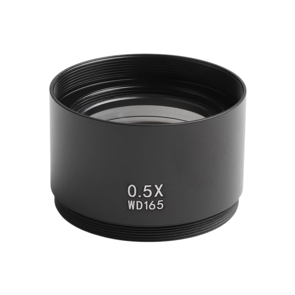0.5X/0.7X/2.0X Microscope Auxiliary Lens for Camera - Glass Barlow Objective with 48mm Thread, Wide Field of View, Compatible with Stereo Microscopes0.5X