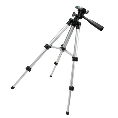 STAHAD Aluminum Alloy Camera Tripod Stand with 360 Rotating Head and Adjustable Height Quick Release Mount for DSLR Cameras and Smartphones Silver for Photography and Travel