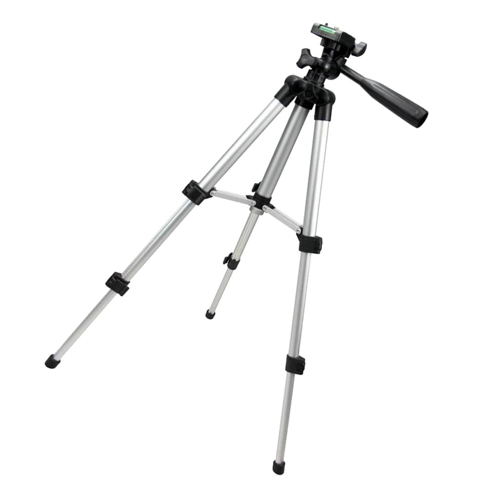 STAHAD Aluminum Alloy Camera Tripod Stand with 360 Rotating Head and Adjustable Height Quick Release Mount for DSLR Cameras and Smartphones Silver for Photography and Travel