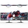 Kado Dual Gaming Monitor Setup - 2-Pack 34" Ultrawide 3440x1440 100Hz 5ms WQHD Computer Monitor 103% sRGB, Stacked Setup AMD FreeSync Premium, VESA Mount HDMI DisplayPort Built-in Speakers view 1