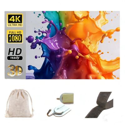 4K Metal Lightproof Foldable Portable Movie Screen, Anti Light Projector Screen 16:9 with Ease of Installation, High Gain Wide Angle for Indoor Outdoor Use, Clear Picture (84 inch(186cm*105cm))