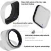 Camera Lens Hood, LH-OM45-W Metal Square Lens Hood with Cap, Compatible for Olympus M.ZUIKO Digital 45mm F1.8 Silver Bayonet Shade,for Parts view 2
