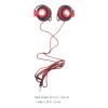 IWOWHERO 5mm Clip on Ear Hook Headphones Wired with Mic, Noise Reduction Stereo Earbuds for Mp3 Player Computer, Red, Suitable for Sports and Daily Use view 2