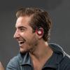 IWOWHERO 5mm Clip on Ear Hook Headphones Wired with Mic, Noise Reduction Stereo Earbuds for Mp3 Player Computer, Red, Suitable for Sports and Daily Use view 3