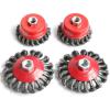 2Pcs M14 M10 Screw Twist Knot Wire Wheel Cup Brush for Angle Grinder Steel Wire & Alloy Metals Twisted & Crimped Wire Brushes Ki(100mm Semi Flat 2pc,M14) view 2