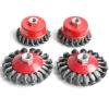 2Pcs M14 M10 Screw Twist Knot Wire Wheel Cup Brush for Angle Grinder Steel Wire & Alloy Metals Twisted & Crimped Wire Brushes Ki(100mm Semi Flat 2pc,M14) view 4