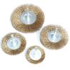 4pcs 2inch/3"/4" Brass Coated Wire Wheel Brush for Drill Shank 1/4" for Removing Paint Derust and Cleaning(100mm 4pcs) view 1