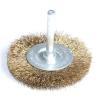 4pcs 2inch/3"/4" Brass Coated Wire Wheel Brush for Drill Shank 1/4" for Removing Paint Derust and Cleaning(100mm 4pcs) view 4