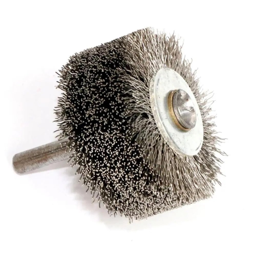 2" inch Wide Face Wire Wheel Conflex Brush for Drill Round Shank Steel Crimped Wire 2" Diameter 0.0118" Wire Diameter 1/4" Shank(1pc)