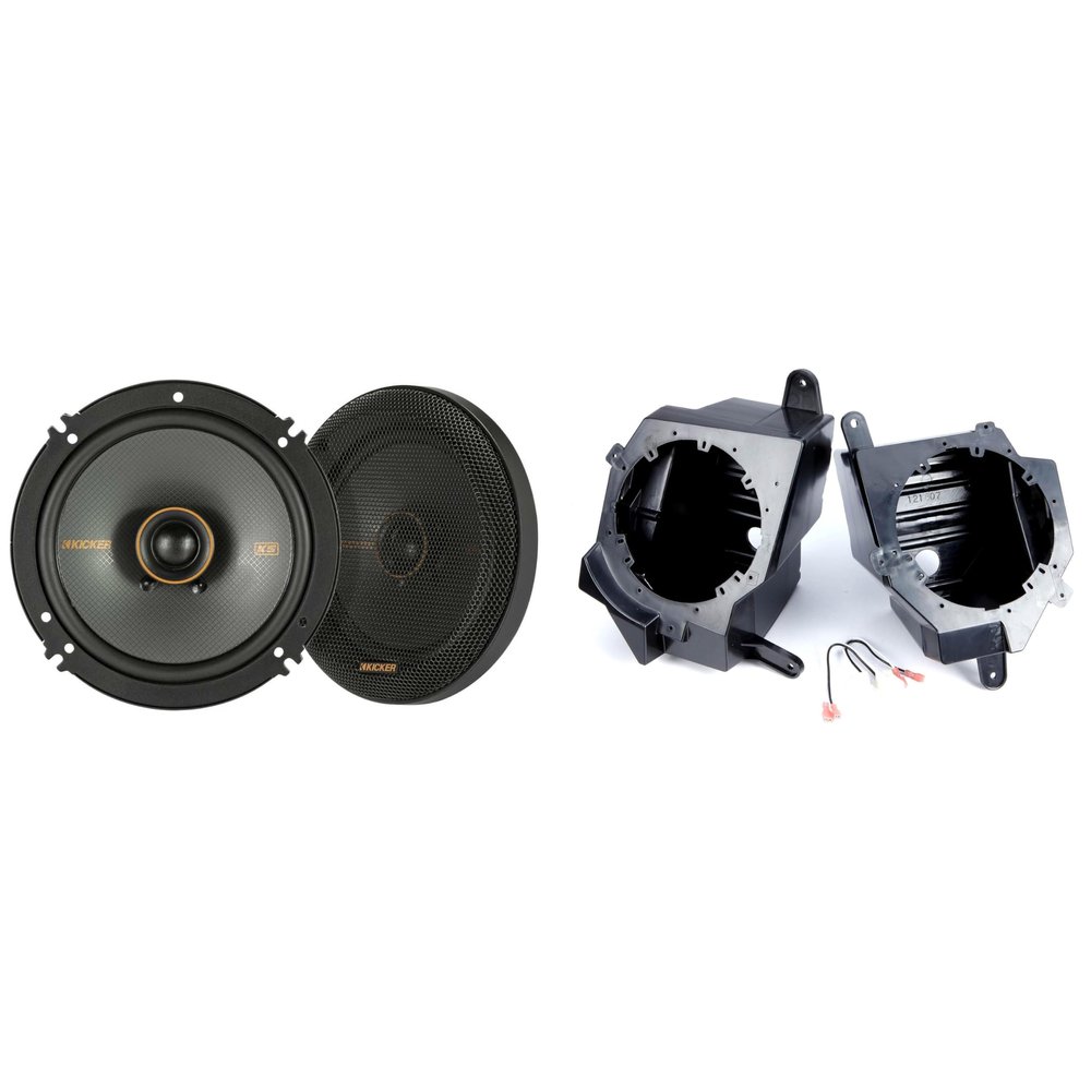KICKER KSC 6.5" w/Speaker Pods -Compatible with Wrangler JL 2018-UP, Gladiator 2020-UP