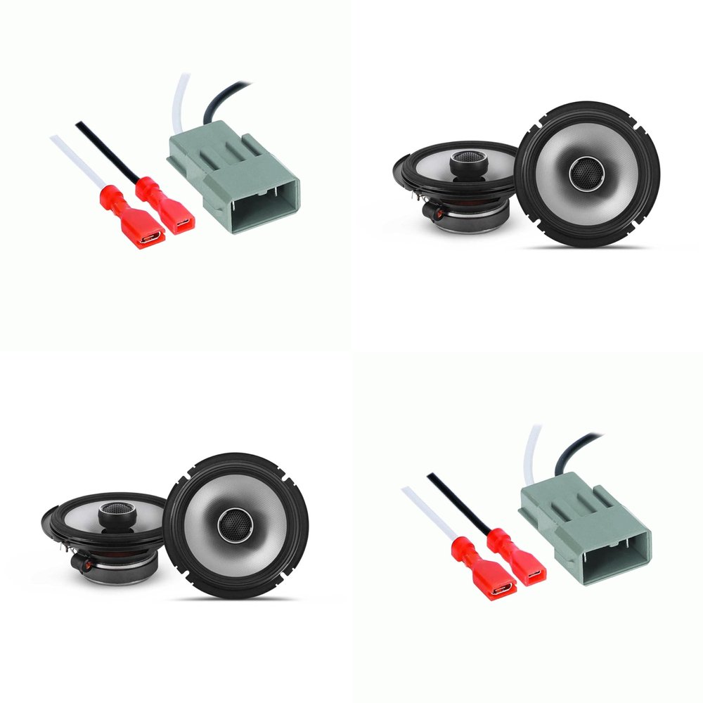 Alpine Speakers 6.5 inch for Honda Civic 2002-2020 Upgrade Kit - 4 Pack of S2 Series with Harness, Coaxial 6 1/2 Car Audio Front Door and Rear Deck Speaker S2-S65