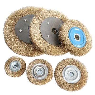 1pc 2pc Flat Wire Wheel Brush 3-8 for Bench Grinder Polishing Abrasive Tool for Metal Wood Derust Deburring Remove Paint(125mmx16mm 1pc)