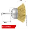 1pc 2inch/3" Staniless Steel Brass Wire Wheel Brush Cup Brush for Drill Shank 1/4" for Polishing(1PC Brass 47) view 2