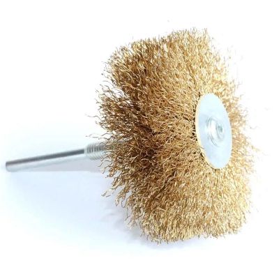 1Pc 80mm Stainless Steel Wire Abrasive Brush Brass Wire Wheel Polishing Grinding Brush for Wood Metal 1/4" Shank Drill Rotary to(Steel coarse Wire)