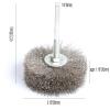 1Pc 80mm Stainless Steel Wire Abrasive Brush Brass Wire Wheel Polishing Grinding Brush for Wood Metal 1/4" Shank Drill Rotary to(Steel coarse Wire) view 3
