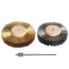 2pcs 80mm 4 Inch Stainless Steel Brass Wire Wheel Brush Set for Drill Shank 1/4" for Wood Metal polishing deburring Cleaning(80mm Brass 2pcs) view 1