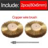 2pcs 80mm 4 Inch Stainless Steel Brass Wire Wheel Brush Set for Drill Shank 1/4" for Wood Metal polishing deburring Cleaning(80mm Brass 2pcs) view 2