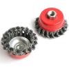 2Pcs M14 M10 Screw Twist Knot Wire Wheel Cup Brush for Angle Grinder Steel Wire & Alloy Metals Twisted & Crimped Wire Brushes Ki(75mm Cup Brush 2pc,M10) view 3