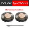 2pcs 80mm 4 Inch Stainless Steel Brass Wire Wheel Brush Set for Drill Shank 1/4" for Wood Metal polishing deburring Cleaning(75mm Stainless 2pcs) view 2