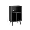 AHUCPLKN Cd Rack Floor-standing Low Vinyl Record Storage Holder Wooden CD Display Cabinet(Black) view 1