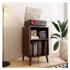 AHUCPLKN Cd Rack Floor-standing Low Vinyl Record Storage Holder Wooden CD Display Cabinet(Black) view 4