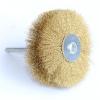 1Pc 80mm Stainless Steel Wire Abrasive Brush Brass Wire Wheel Polishing Grinding Brush for Wood Metal 1/4" Shank Drill Rotary to(Brass Wire) view 1