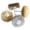 1Pc 80mm Stainless Steel Wire Abrasive Brush Brass Wire Wheel Polishing Grinding Brush for Wood Metal 1/4" Shank Drill Rotary to(Brass Wire) view 2