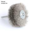 1Pc 80mm Stainless Steel Wire Abrasive Brush Brass Wire Wheel Polishing Grinding Brush for Wood Metal 1/4" Shank Drill Rotary to(Brass Wire) view 4