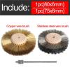 2pcs 80mm 4 Inch Stainless Steel Brass Wire Wheel Brush Set for Drill Shank 1/4" for Wood Metal polishing deburring Cleaning(Mix 2pcs) view 2