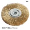 1pc Wire Wheel Brush 4" 6" Hole 10mm 16mm Flat Type for Bench Grinder Polishing Abrasive Tool for Metal Derust Wood Deburring(150x16) view 2