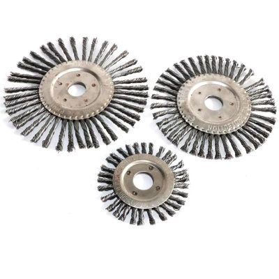 1pc 4 inch5 6" 7" Torsion Steel Flat Wire Wheel Brush Knotted Twist Crimped Wire Wheel Brush for Angle Grinder(125mmX22mm)